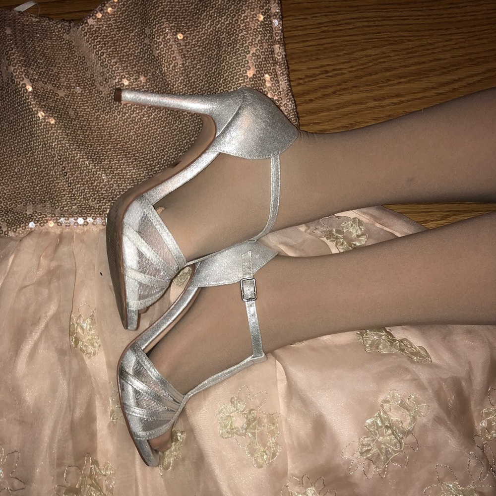 Sparkly Silver Heels